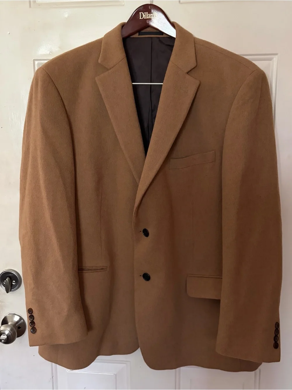 VTG Holbrook World Traveler 100% Camel Hair Blazer Sport Coat Jacket 46R Tan